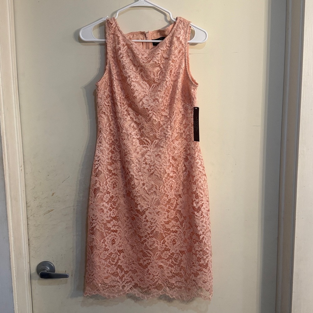 NWOT Tahari ASL Elegant Pink Lace Dress